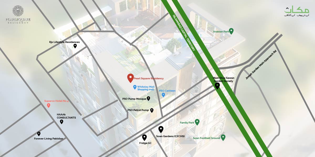 Pearl Square Residency Islamabad Location